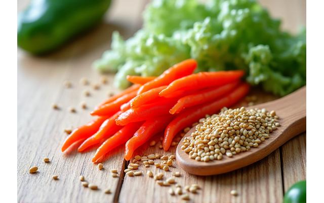 신선한 한국 식재료 선별 과정 이미지