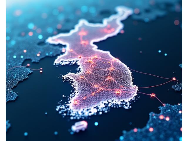 한국 지도를 배경으로 한 물류 경로 시각화, 냉장 트럭 아이콘 및 창고 위치 표시