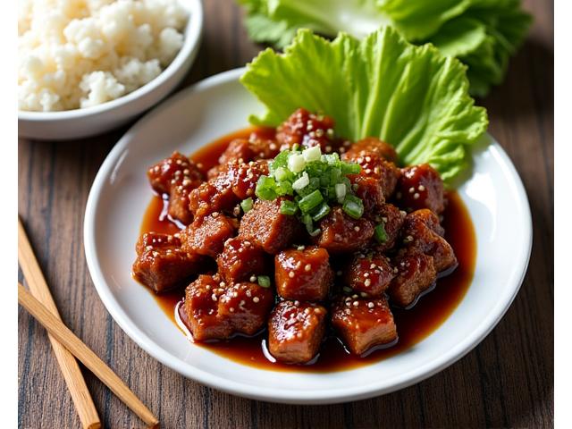 아름답게 차려진 불고기 밀키트 요리