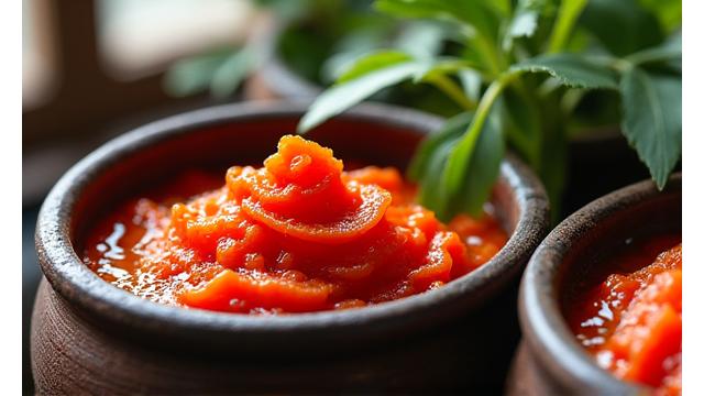 장독대에 담긴 고추장, 된장 등 발효식품