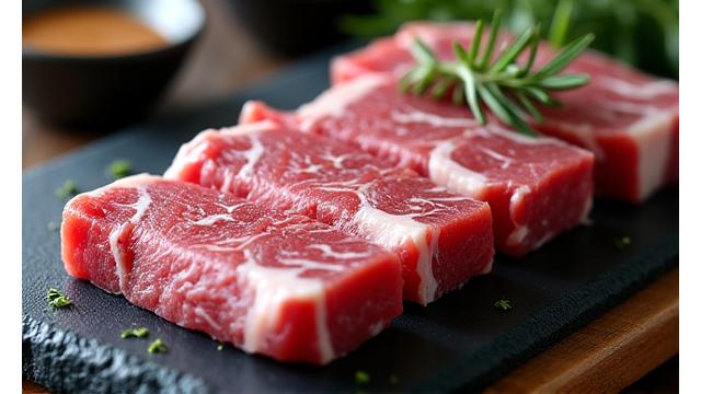 신선한 한우와 돼지고기