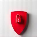 데이터 보호를 상징하는 방패 모양의 아이콘, 보안을 강조