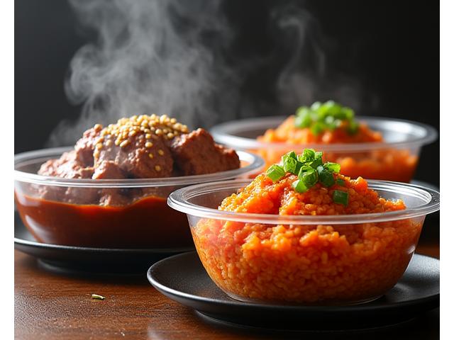 따뜻한 불고기와 김치볶음밥이 담긴 포장