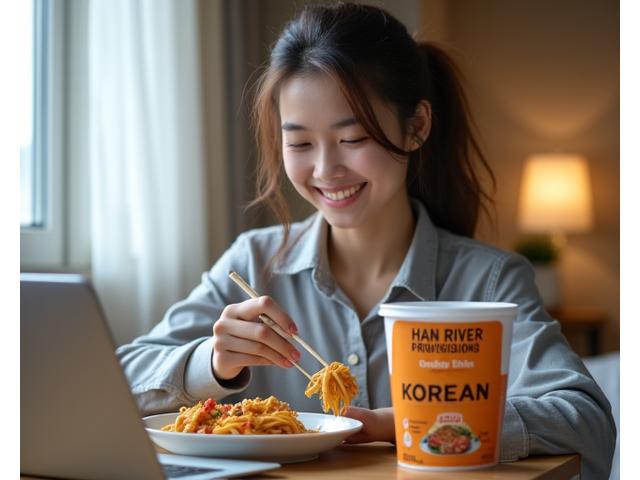 바쁜 현대인이 간편식을 즐기는 모습