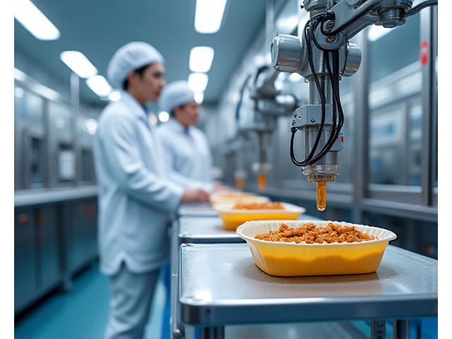 최첨단 제조 시설에서 깨끗하게 포장되는 한식 HMR 제품