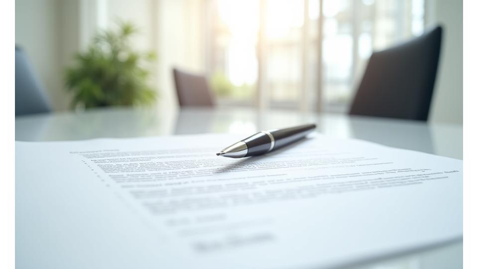 계약서와 펜, 명확하고 투명한 계약을 상징하는 이미지